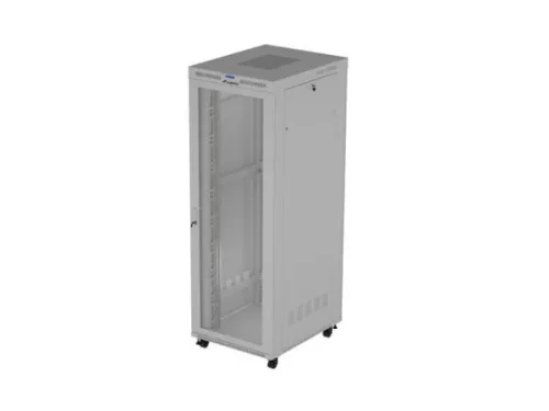 Lanberg FF01-8047-23SL 19" 47U SZÉL:800mm MÉLY:1000mm MAG:2343mm lapraszerelt LCD hálós fémajtós szürke szerver szekrény