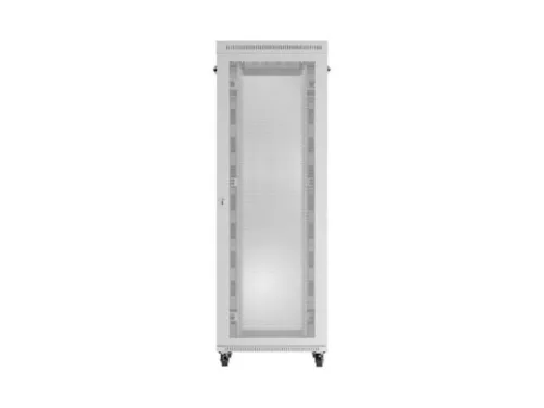 Lanberg FF01-8047-23SL 19" 47U SZÉL:800mm MÉLY:1000mm MAG:2343mm lapraszerelt LCD hálós fémajtós szürke szerver szekrény