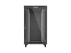 Lanberg FF01-8227-12BL 19" 27U SZÉL:800mm MÉLY:1200mm MAG:1456mm lapraszerelt LCD üvegajtós fekete szerver szekrény