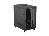 Lanberg FF01-8227-12BL 19" 27U SZÉL:800mm MÉLY:1200mm MAG:1456mm lapraszerelt LCD üvegajtós fekete szerver szekrény