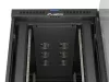 Lanberg FF01-8227-12BL 19" 27U SZÉL:800mm MÉLY:1200mm MAG:1456mm lapraszerelt LCD üvegajtós fekete szerver szekrény