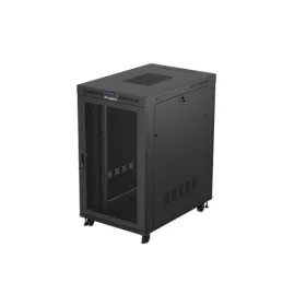   Lanberg FF01-8227-23BL 19" 27U SZÉL:800mm MÉLY:1200mm MAG:1456 lapraszerelt LCD hálós fémajtós fekete szerver szekrény