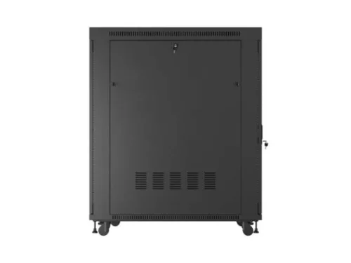 Lanberg FF01-8227-23BL 19" 27U SZÉL:800mm MÉLY:1200mm MAG:1456 lapraszerelt LCD hálós fémajtós fekete szerver szekrény