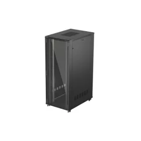   Lanberg FF01-8242-12B 19" 42U SZÉL:800mm MÉLY:1200mm MAG:2047mm lapraszerelt üvegajtós fekete szerver szekrény