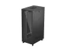 Lanberg FF01-8242-12BL 19" 42U SZÉL:800mm MÉLY:1200mm MAG:2127mm lapraszerelt LCD üvegajtós fekete szerver szekrény