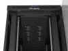 Lanberg FF01-8242-12BL 19" 42U SZÉL:800mm MÉLY:1200mm MAG:2127mm lapraszerelt LCD üvegajtós fekete szerver szekrény