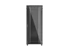 Lanberg FF01-8242-12B 19" 42U SZÉL:800mm MÉLY:1200mm MAG:2047mm lapraszerelt üvegajtós fekete szerver szekrény