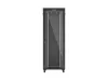 Lanberg FF01-8247-12BL 19" 47U SZÉL:800mm MÉLY:1200mm MAG:2350mm lapraszerelt LCD üvegajtós fekete szerver szekrény