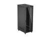 Lanberg FF01-8247-12BL 19" 47U SZÉL:800mm MÉLY:1200mm MAG:2350mm lapraszerelt LCD üvegajtós fekete szerver szekrény