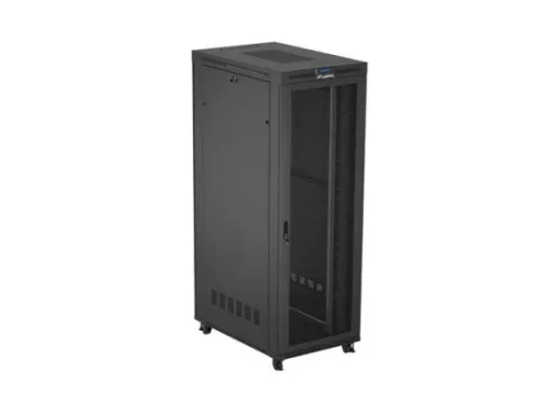 Lanberg FF01-8247-23BL 19" 47U SZÉL:800mm MÉLY:1200mm MAG:2343mm lapraszerelt LCD hálós fémajtós fekete szerver szekrény