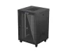 Lanberg FF01-8822-12BL 19" 22U SZÉL:800mm MÉLY:800mm MAG:1239mm lapraszerelt LCD üvegajtós fekete álló rack szekrény