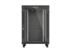Lanberg FF01-8822-12BL 19" 22U SZÉL:800mm MÉLY:800mm MAG:1239mm lapraszerelt LCD üvegajtós fekete álló rack szekrény