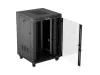 Lanberg FF01-8822-12BL 19" 22U SZÉL:800mm MÉLY:800mm MAG:1239mm lapraszerelt LCD üvegajtós fekete álló rack szekrény