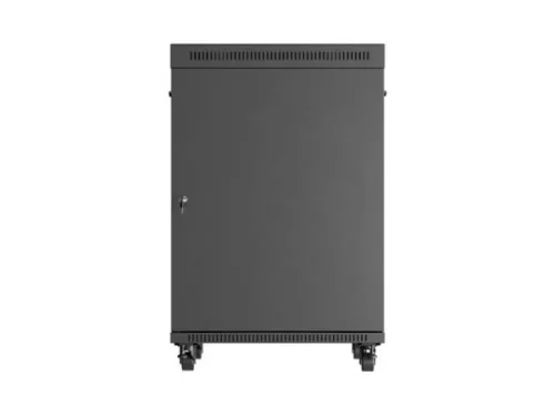 Lanberg FF01-8822-12BL 19" 22U SZÉL:800mm MÉLY:800mm MAG:1239mm lapraszerelt LCD üvegajtós fekete álló rack szekrény