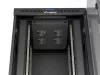 Lanberg FF01-8822-12BL 19" 22U SZÉL:800mm MÉLY:800mm MAG:1239mm lapraszerelt LCD üvegajtós fekete álló rack szekrény