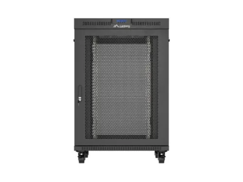 Lanberg FF01-8822-23BL 19" 22U SZÉL:800mm MÉLY:800mm MAG:1239mm lapraszerelt LCD hálós fémajtós fekete álló rack szekrény