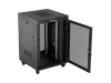 Lanberg FF01-8822-23BL 19" 22U SZÉL:800mm MÉLY:800mm MAG:1239mm lapraszerelt LCD hálós fémajtós fekete álló rack szekrény