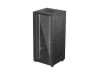 Lanberg FF01-8837-12B 19" 37U SZÉL:800mm MÉLY:800mm MAG:1826mm lapraszerelt üvegajtós fekete álló rack szekrény