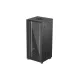 Lanberg FF01-8837-12B 19" 37U SZÉL:800mm MÉLY:800mm MAG:1826mm lapraszerelt üvegajtós fekete álló rack szekrény
