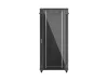 Lanberg FF01-8837-12B 19" 37U SZÉL:800mm MÉLY:800mm MAG:1826mm lapraszerelt üvegajtós fekete álló rack szekrény