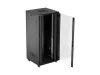 Lanberg FF01-8837-12B 19" 37U SZÉL:800mm MÉLY:800mm MAG:1826mm lapraszerelt üvegajtós fekete álló rack szekrény