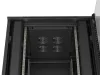Lanberg FF01-8837-12B 19" 37U SZÉL:800mm MÉLY:800mm MAG:1826mm lapraszerelt üvegajtós fekete álló rack szekrény