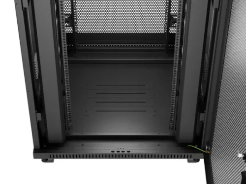 Lanberg FF01-8837-23BL 19" 37U SZÉL:800mm MÉLY:800mm MAG:1721mm lapraszerelt LCD hálós fémajtós fekete álló rack szekrény