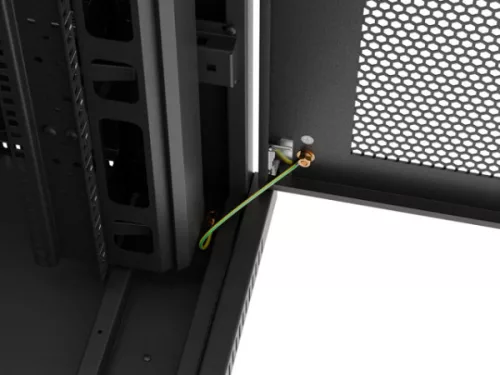 Lanberg FF01-8837-23BL 19" 37U SZÉL:800mm MÉLY:800mm MAG:1721mm lapraszerelt LCD hálós fémajtós fekete álló rack szekrény
