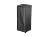 Lanberg FF01-8842-12B 19" 42U SZÉL:800mm MÉLY:800mm MAG:2047mm lapraszerelt üvegajtós fekete álló rack szekrény