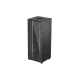 Lanberg FF01-8842-12B 19" 42U SZÉL:800mm MÉLY:800mm MAG:2047mm lapraszerelt üvegajtós fekete álló rack szekrény