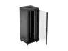Lanberg FF01-8842-12BL 19" 42U SZÉL:800mm MÉLY:800mm MAG:2122mm LCD lapraszerelt üvegajtós fekete álló rack szekrény