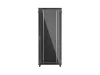 Lanberg FF01-8842-12B 19" 42U SZÉL:800mm MÉLY:800mm MAG:2047mm lapraszerelt üvegajtós fekete álló rack szekrény