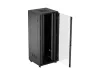 Lanberg FF01-8842-12B 19" 42U SZÉL:800mm MÉLY:800mm MAG:2047mm lapraszerelt üvegajtós fekete álló rack szekrény