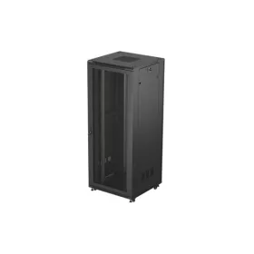   Lanberg FF01-8842-23B 19" 42U SZÉL:800mm MÉLY:800mm MAG:2047mm lapraszerelt hálós fémajtós fekete álló rack szekrény
