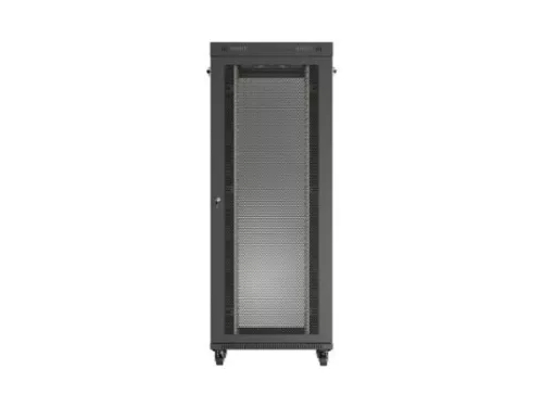 Lanberg FF01-8842-23BL 19" 42U SZÉL:800mm MÉLY:800mm MAG:2122mm lapraszerelt LCD hálós fémajtós fekete álló rack szekrény
