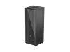 Lanberg FF01-8847-12B 19" 47U SZÉL:800mm MÉLY:800mm MAG:2270mm lapraszerelt üvegajtós fekete álló rack szekrény