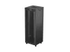 Lanberg FF01-8847-23BL 19" 47U SZÉL:800mm MÉLY:800mm MAG:2343mm lapraszerelt LCD hálós fémajtós fekete álló rack szekrény