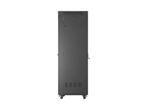 Lanberg FF01-8847-23BL 19" 47U SZÉL:800mm MÉLY:800mm MAG:2343mm lapraszerelt LCD hálós fémajtós fekete álló rack szekrény