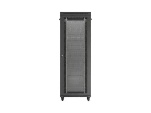 Lanberg FF01-8847-23BL 19" 47U SZÉL:800mm MÉLY:800mm MAG:2343mm lapraszerelt LCD hálós fémajtós fekete álló rack szekrény