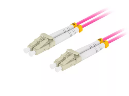 Lanberg FO-LULU-MD41-0010-VT Multimódusú OM4 50/125 LSZH 2xLC/UPC csatlakozóval duplex optikai patch kábel 1m