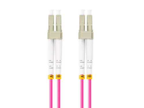 Lanberg FO-LULU-MD41-0100-VT Multimódusú OM4 50/125 LSZH 2xLC/UPC csatlakozóval duplex optikai patch kábel 10m