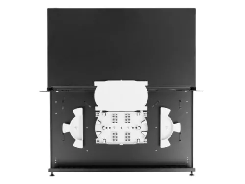 Lanberg FOP1-24SS-LDB 19" 1U 24xSC szimplex 24xLC duplex kihúzható kötőkazettával szerelt fekete optikai patch panel