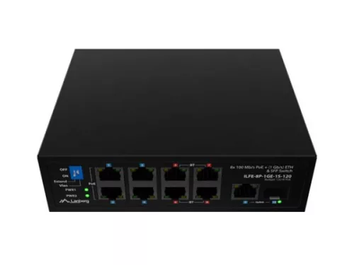 Lanberg ILFE-8P-1GE-1S-120 8xFE 10/100Mb/s LAN POE port 90W 1xGbE uplink LAN port 1xSFP uplink port ipari swtich