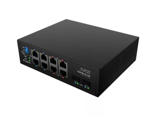Lanberg ILGE-8P-2S-120 8xGbE LAN POE+/++ port 2xSFP uplink port 90W ipari swtich