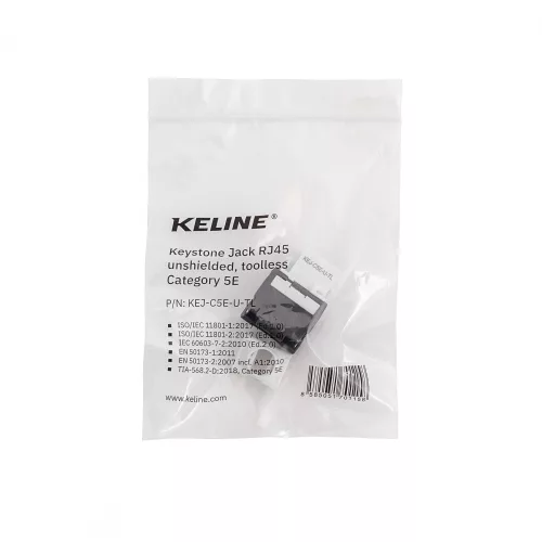 KELINE KEJ-C5E-U-TL Cat.5e UTP RJ45 árnyékolatlan szerszám nélkül szerelhető Keystone Jack