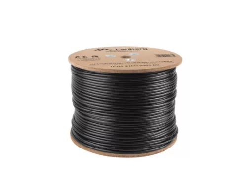 Lanberg LCU5-21CU-0305-BK Cat.5e UTP PE CU Fca 100MHz AWG24 305m árnyékolatlan fekete kültéri kábel