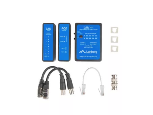 Lanberg NT-0404 RJ45/RJ11/Koax/PoE hálózati kábelteszter