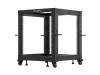 Lanberg OR01-6112-B 19" 12U SZÉL:600mm MÉLY:600-1100mm MAG:711mm lapraszerelt fekete állítható rack keret
