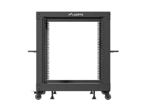 Lanberg OR01-6112-B 19" 12U SZÉL:600mm MÉLY:600-1100mm MAG:711mm lapraszerelt fekete állítható rack keret