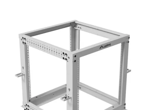 Lanberg OR01-6112-S 19" 12U SZÉL:600mm MÉLY:600-1100mm MAG:711mm lapraszerelt szürke állítható rack keret